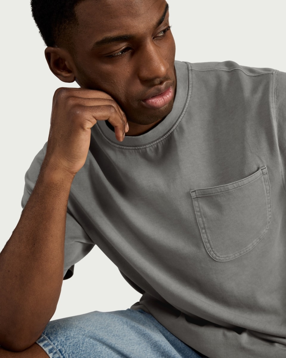 image 1 of RDA Pure Cotton Pocket T-Shirt in Grey