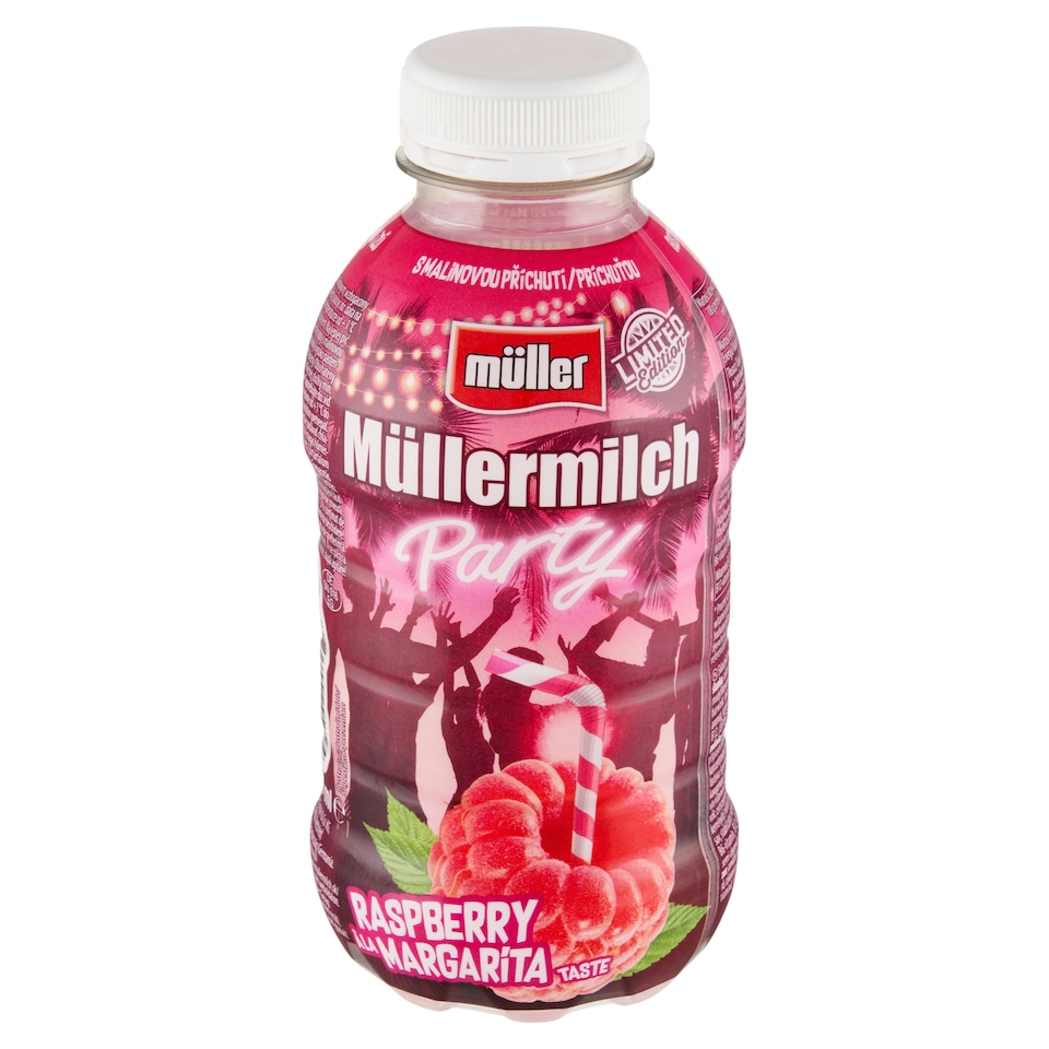 Müller Müllermilch Party mléčný nápoj s malinovou příchutí 400g