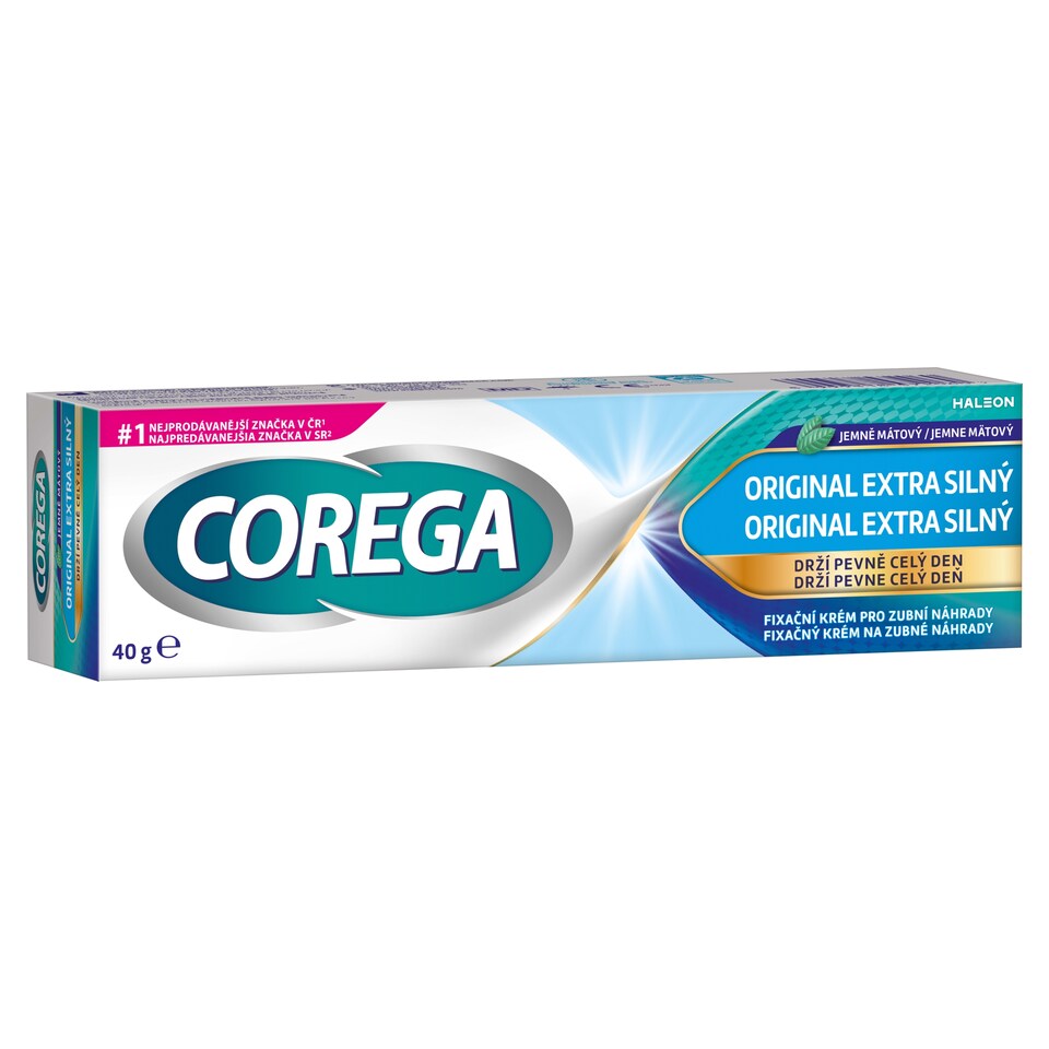 Obrázek 1 pro produkt Corega Fixační krém Original extra silný pro pevnou fixaci zubní náhrady, 40g