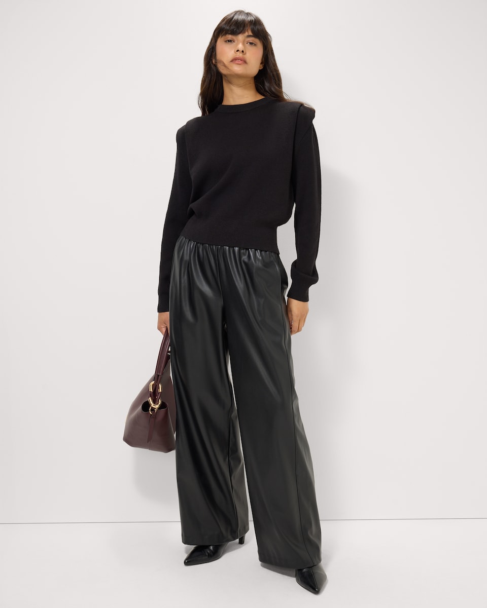 image 1 of F&F Tuck Shoulder Jumper in Black