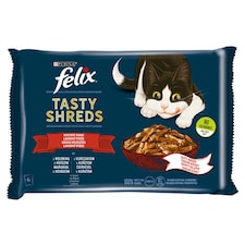 Purina Felix Shreds házias válogatás szószban nedves macskaeledel 4 x 80 g (320 g)