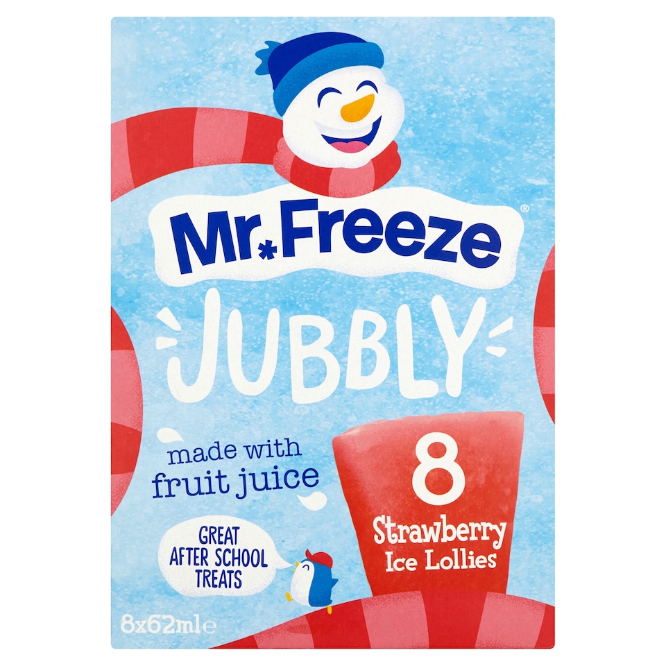 Mr Freeze Jubbly Strawberry Ice Lollies 8 x 62ml