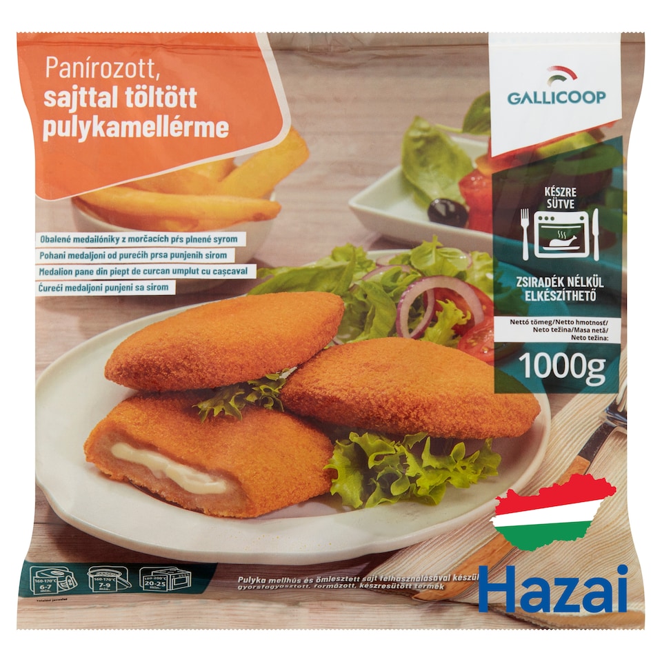 image 1 of Gallicoop Quick-Frozen Breaded Turkey Breast Filled with Cheese 1000 g