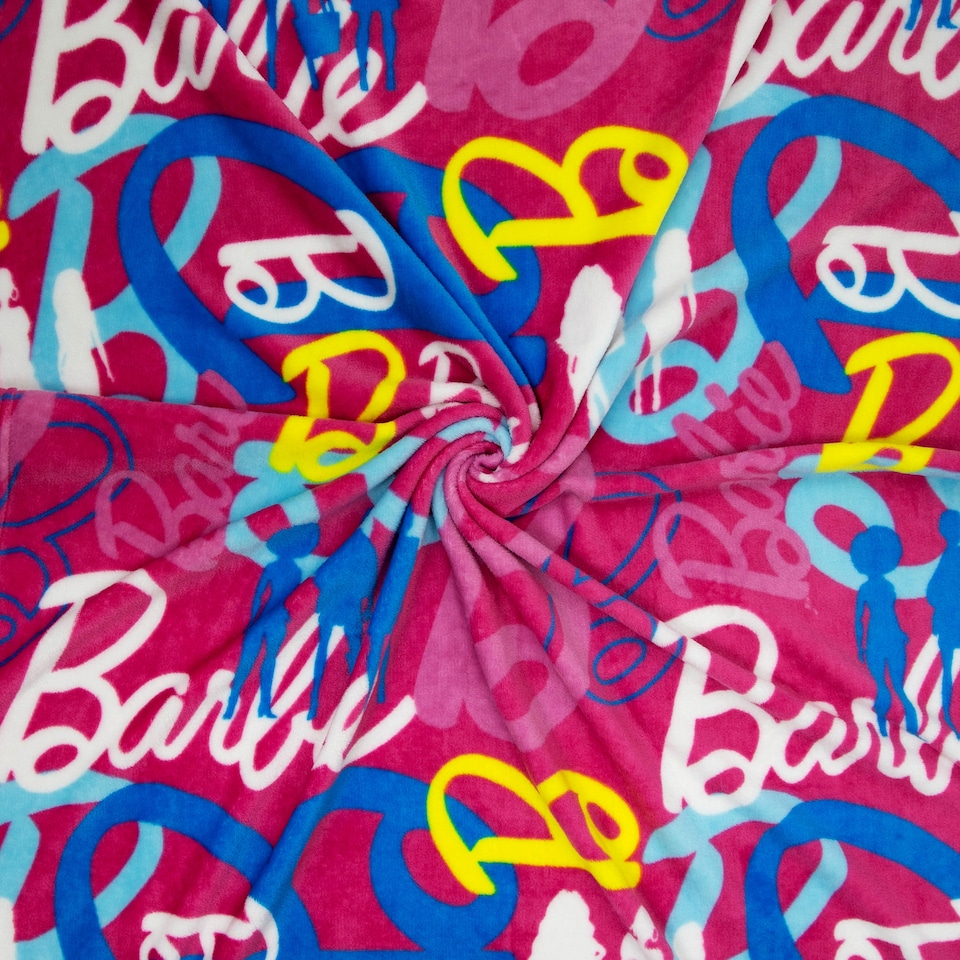 image 1 of Barbie Figures Fleece Blanket