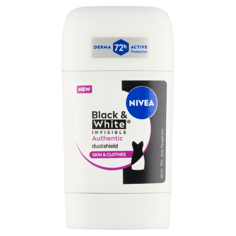 obrázok 1 z Nivea Black & White Authentic Tuhý antiperspirant 50 ml