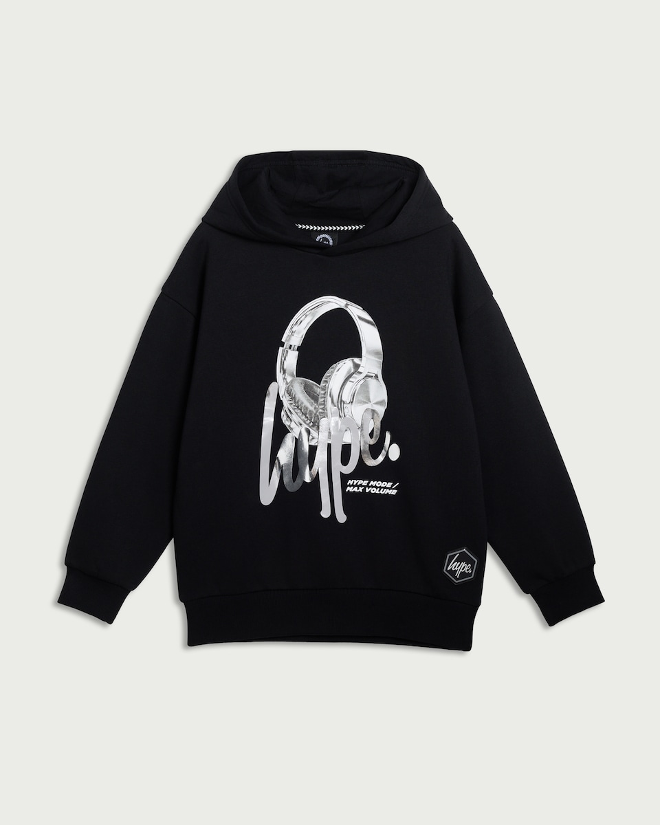 image 1 of Hype Cotton Rich Hoodie in Black