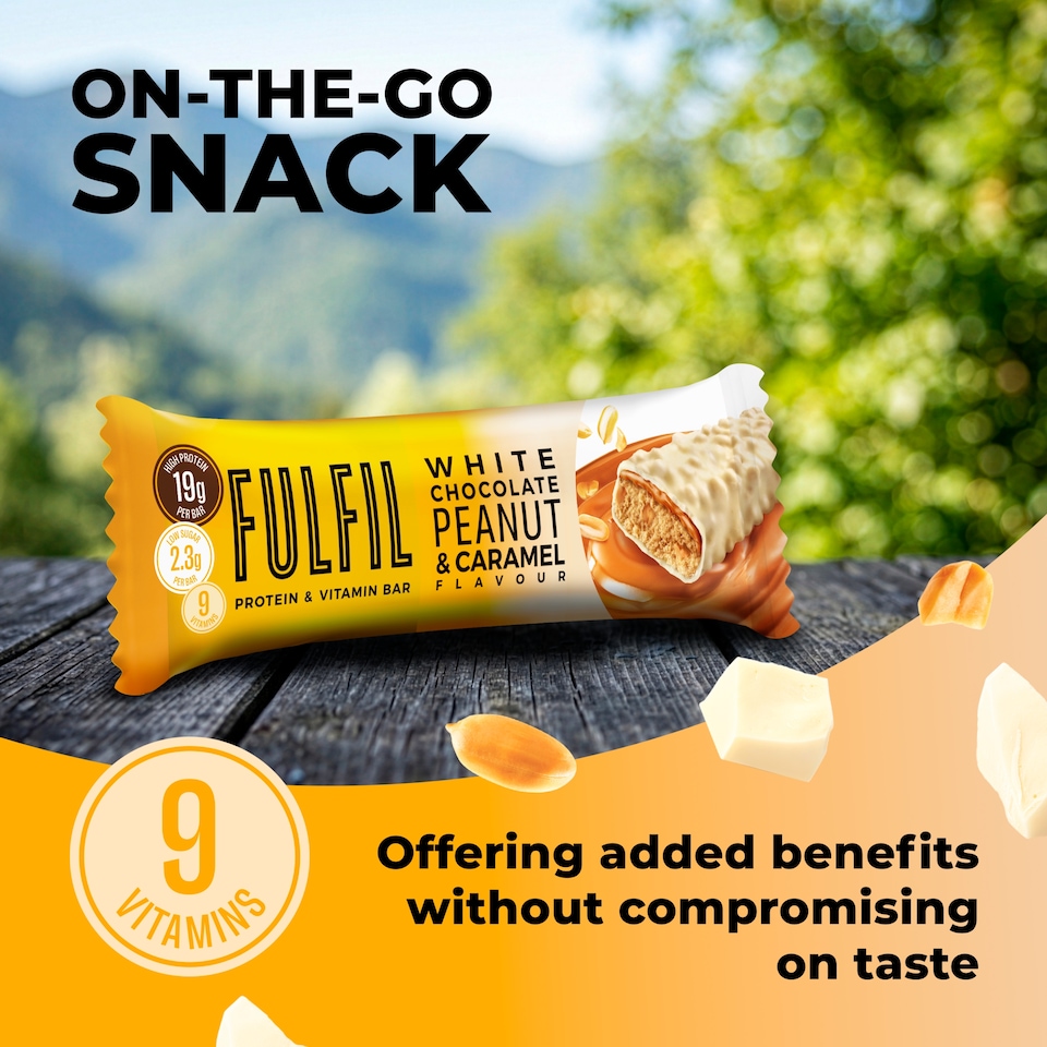 image 1 of Fulfil White Chocolate Peanut & Caramel Vitamin Protein Bar 55G