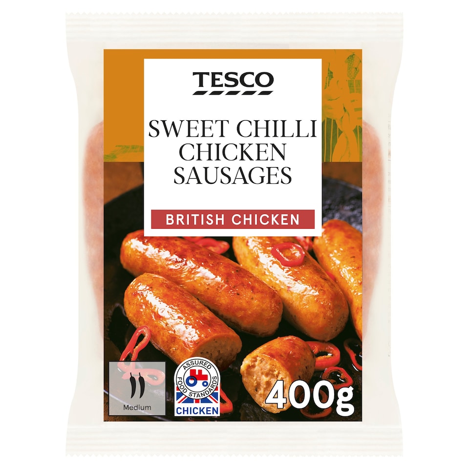 Tesco Sweet Chilli Chicken Sausages 400G Tesco Groceries