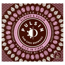 PULSIN ALMOND & RAISIN RAW CHOC BROWNIE 3X35G