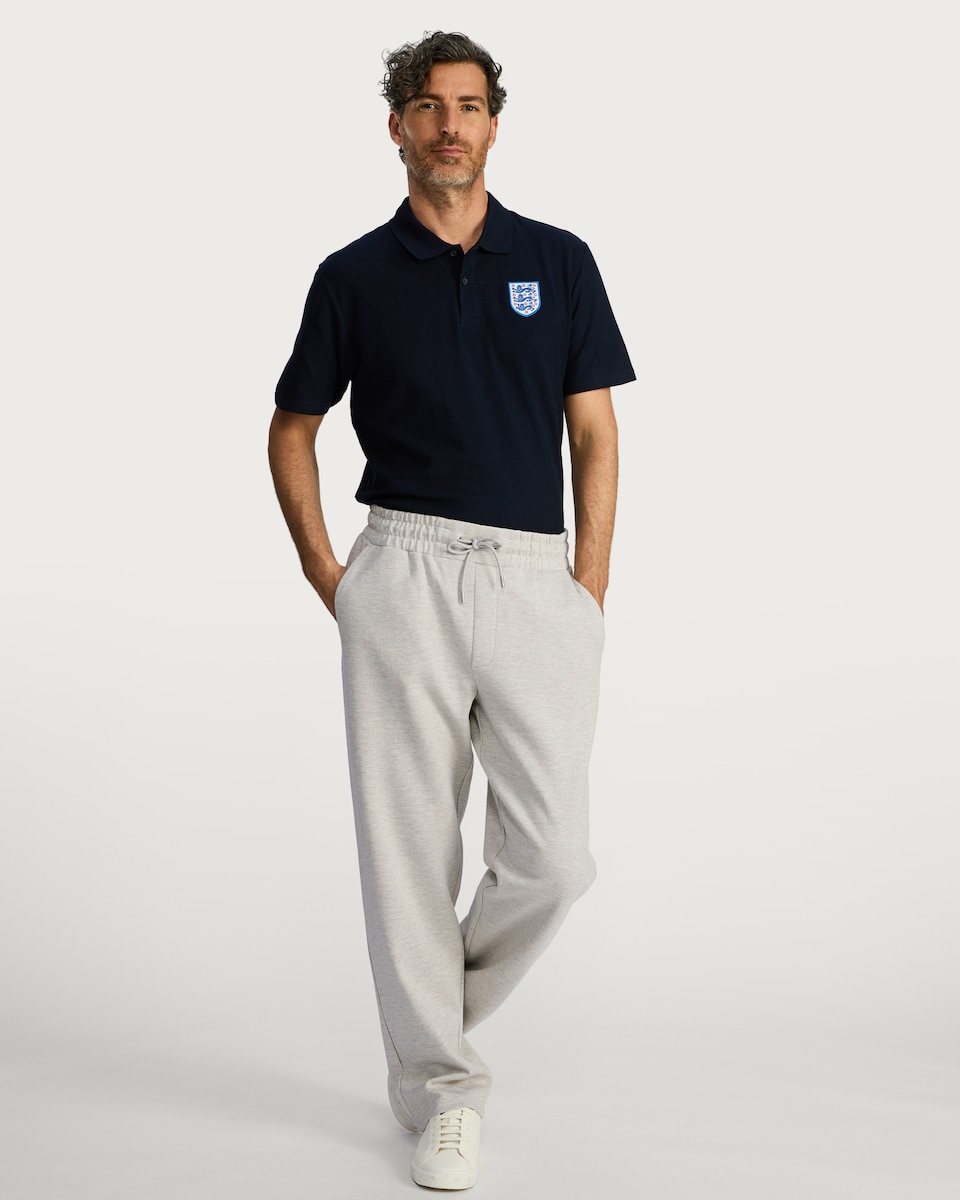 image 1 of The F&F Edit Cotton Rich Wide Leg Drawstring Joggers in Stone