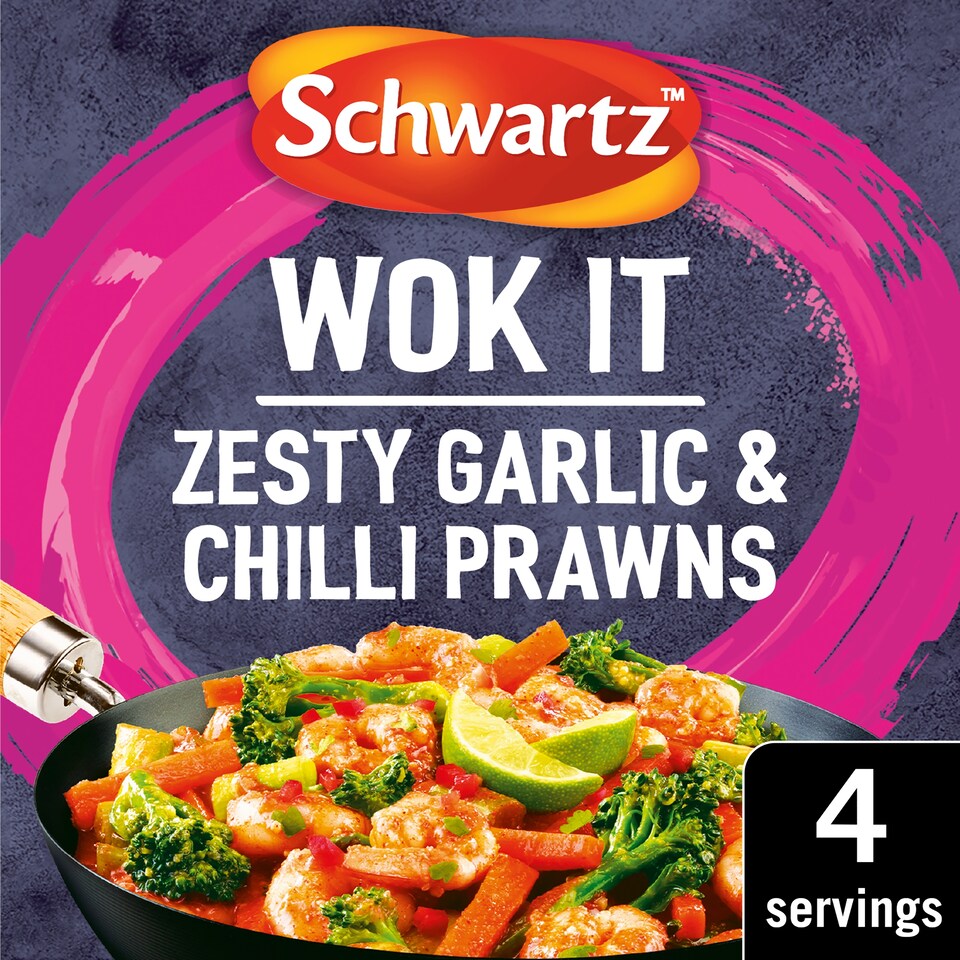 image 1 of Schwartz Wok It Garlic & Chilli Prawn Seasoning 35G