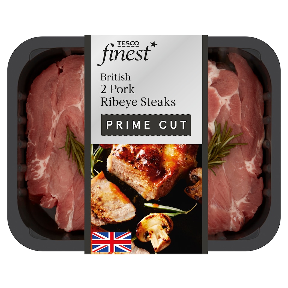 Tesco Finest Pork Ribeye Steaks 402G