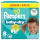 image 1 of Pampers Baby Dry Size 8 Jumbo+ 52 Nappies