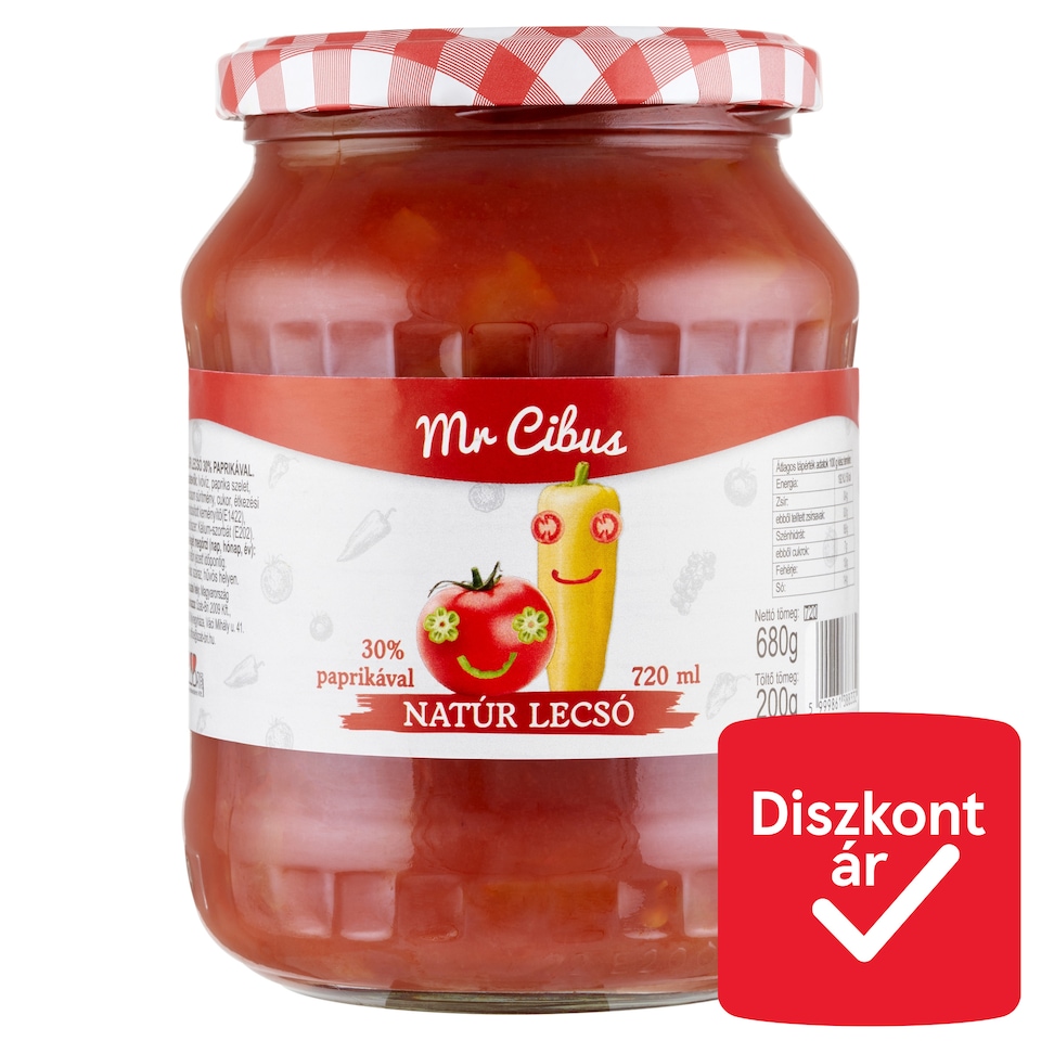 Unflavoured Ratatouille with 30% Pepper 680 g