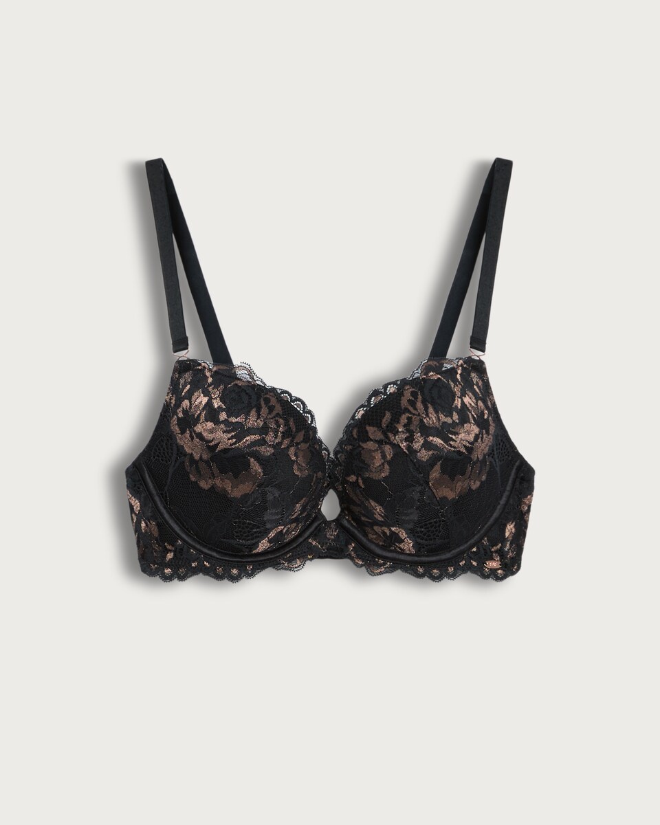 F&F Floral Lace Underwired Push Up Bra in Multi