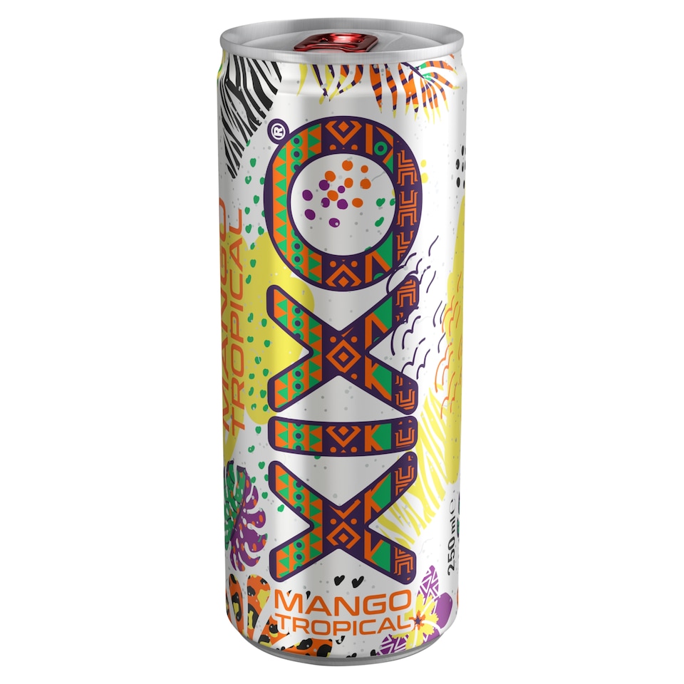XIXO Mango Tropical mangó- és maracujaízű, szénsavas üdítőital cukrokkal és édesítőszerekkel 250 ml