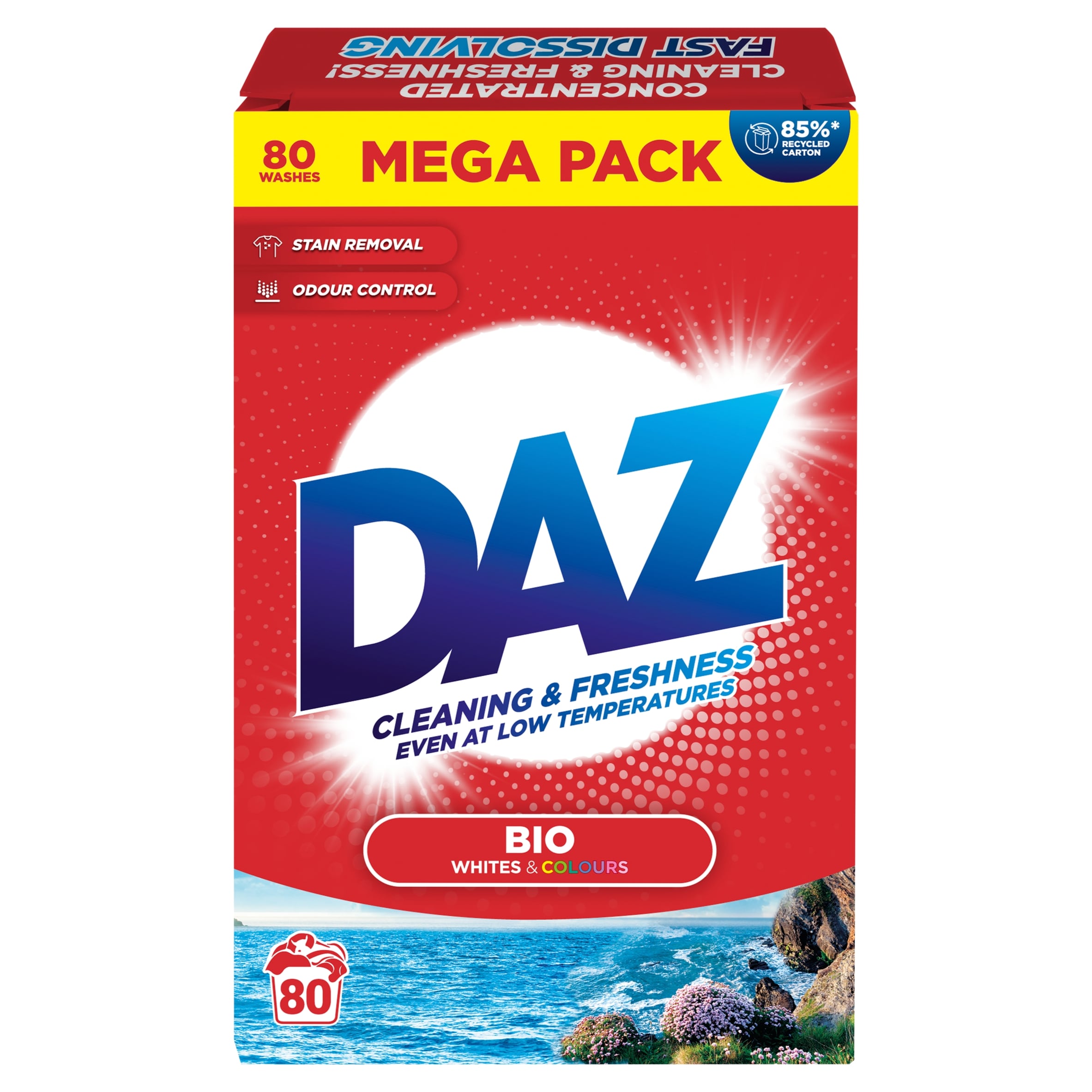 Daz Washing Powder Whites & Colours 80 washes 4000g