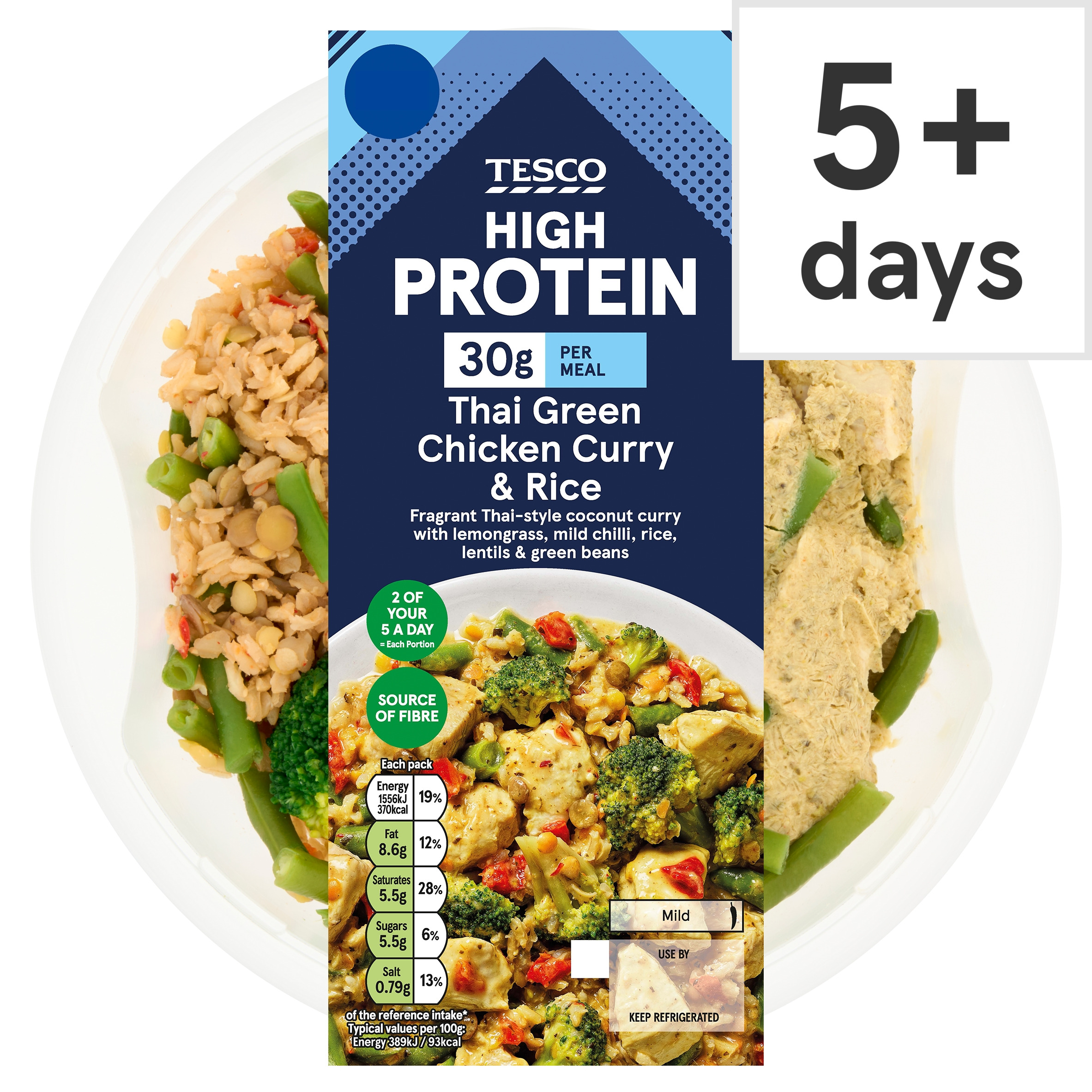 Tesco High Protein Thai Green Chicken Curry & Rice 400g