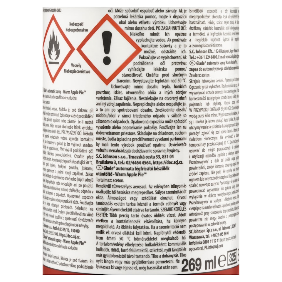 Obrázek 1 pro produkt Glade Warm Apple Pie náplň do automatického osvěžovače vzduchu 269ml