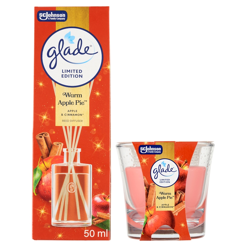 image 1 of Glade Warm Apple Pie Reed Diffuser and Candle
