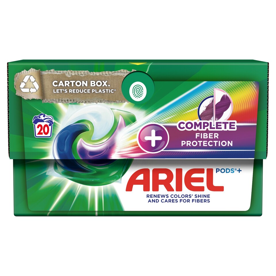 image 1 of Ariel +Complete Fiber Protection All-in-1 PODS®, Washing Liquid Capsules 20 Washes