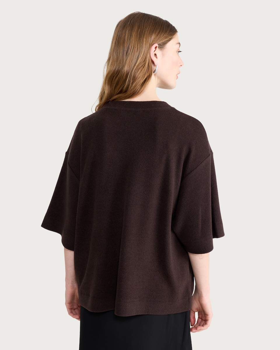 image 1 of F&F Textured Oversized Fit T-Shirt in Chocolate