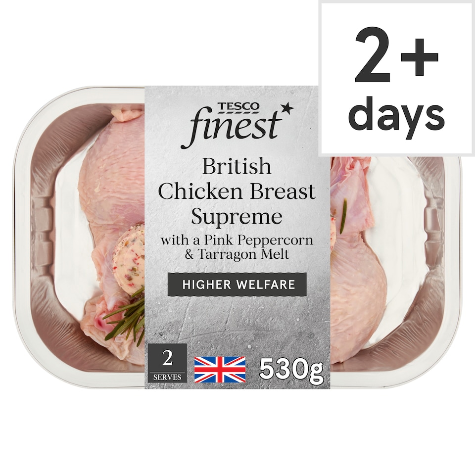 Tesco Finest British Chicken Breast Supreme with a pink peppercorn & Tarragon melt 530g