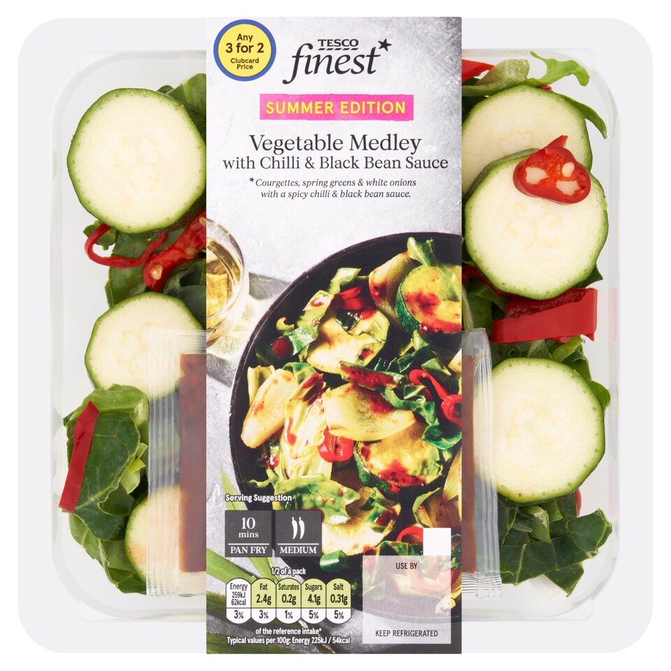 Tesco Finest Vegetable Medley In Chilli Blackbean Sauce 300G Tesco