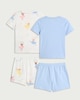 image 2 of F&F Girls 2-Pack Pure Cotton Ballerina Print Top and Shorts Pyjama Sets in Blue