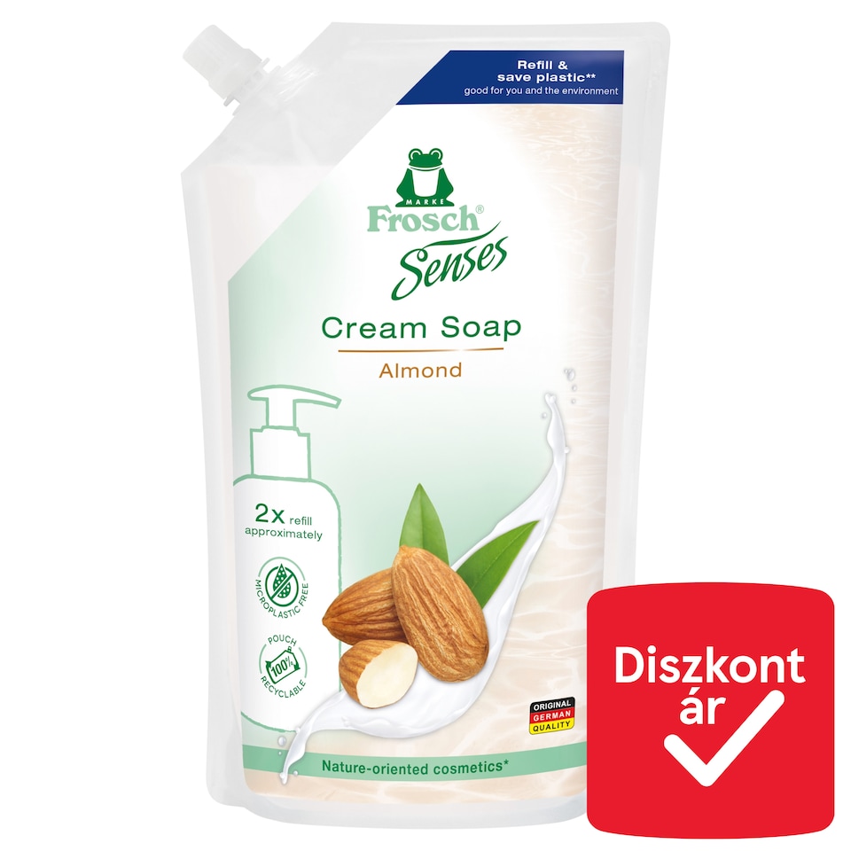 Frosch Senses folyékony szappan utántöltő Almond Milk 500 ml