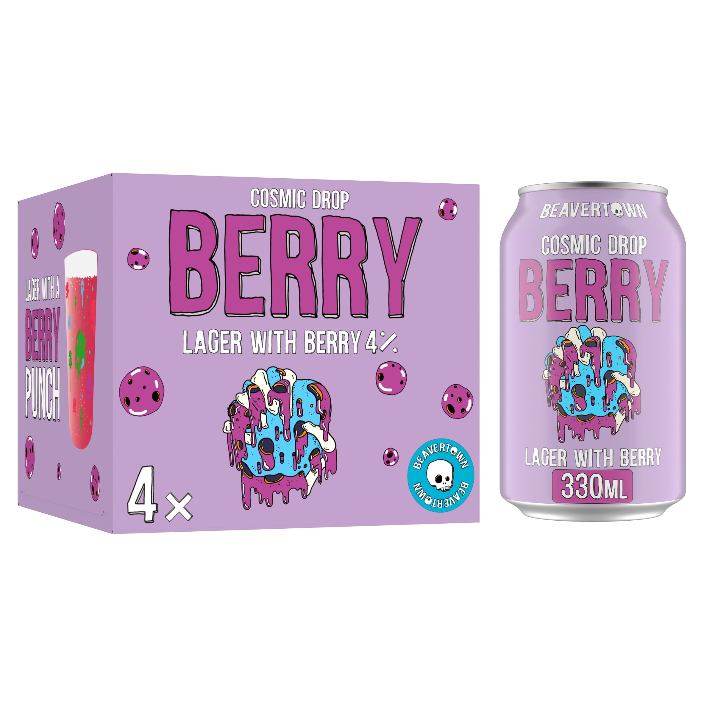 BテンダーＮｏ1834 琉球ガラスフリット✨ピンク＆ブルーパープル★15ｇ Beavertown Cosmic Drop Berry 4.0% 4x330ml - Tesco Groceries