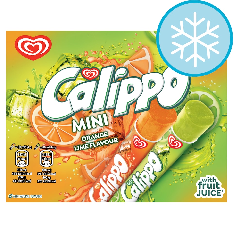 image 1 of Wall's Calippo Mini Orange & Lemon-Lime Ice Lollies 5x80ml