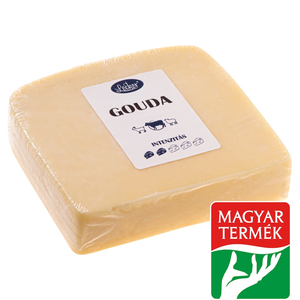 Lecker zsíros, félkemény, darabolt Gouda sajt