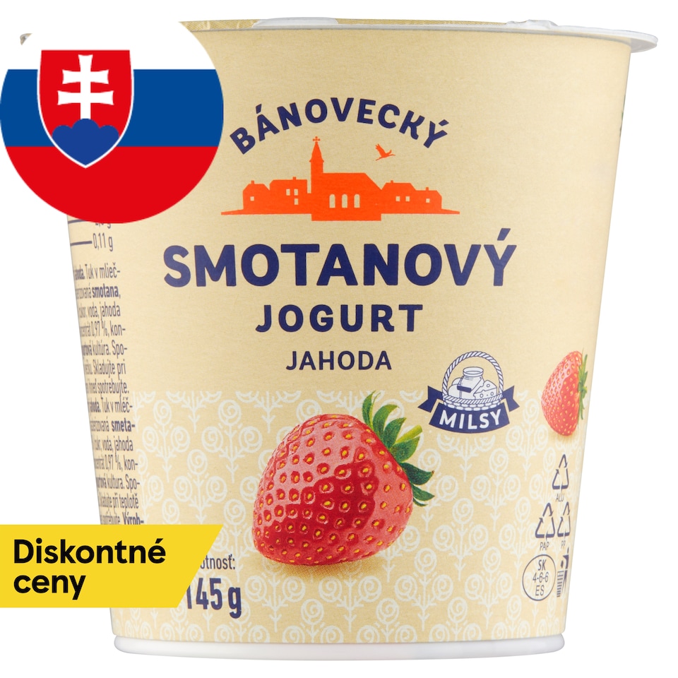 Milsy Bánovecký smotanový jogurt jahoda 145 g