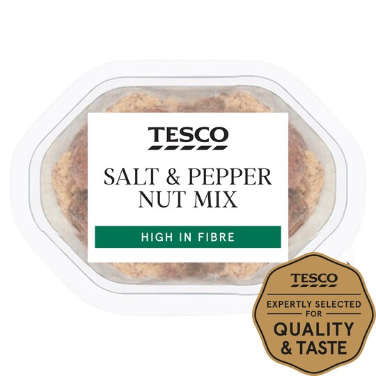 Tesco Salt & Pepper Nut Mix Snack Pack 55G Tesco Groceries