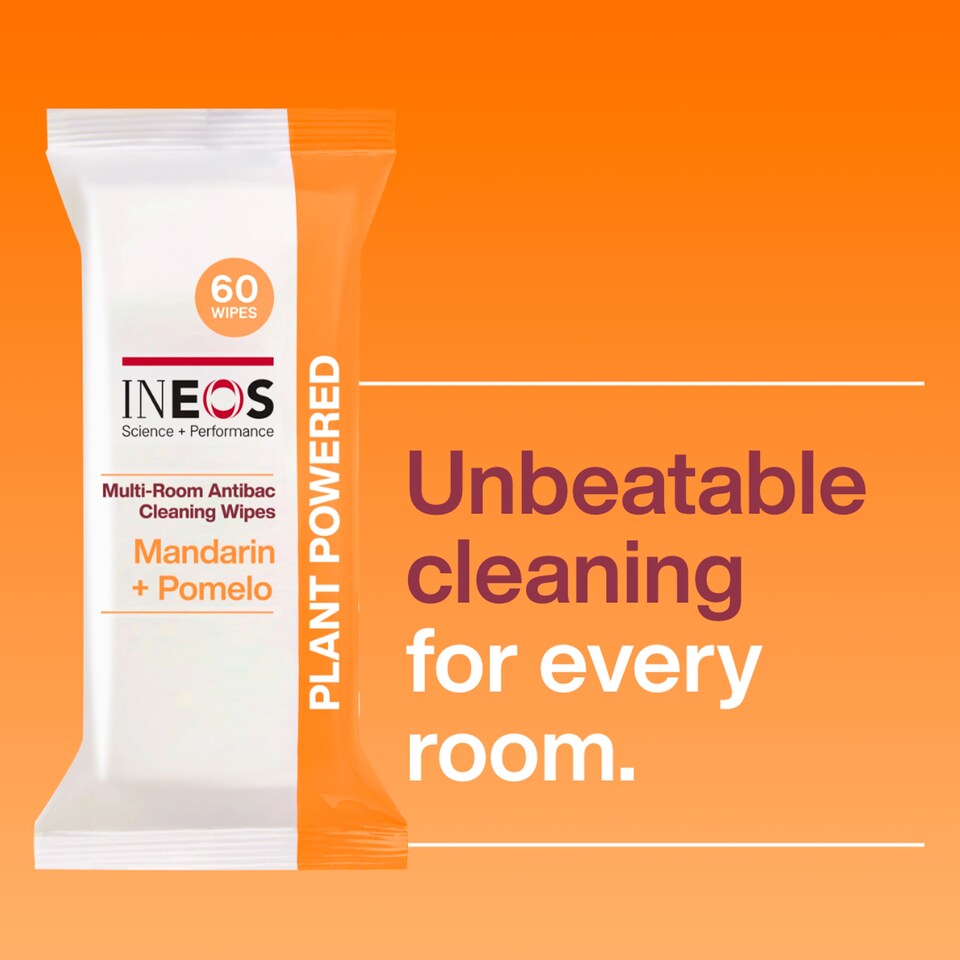 image 1 of INEOS Antibac Multi-Room Wipes Mandarin & Pomelo 60 Sheets
