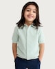 image 1 of F&F Boys Pure Cotton Textured Knit Polo Shirt in Green