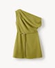 image 4 of F&F Ruched Belted Buckle Mini Dress in Olive