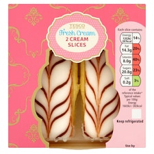 Tesco Fresh Cream Strawberry Jam Slice 2 Pack