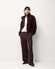 image 2 of F&F Funnel Neck Zip Up Jacket in Burgundy