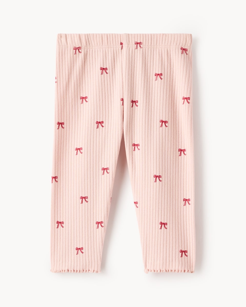 image 1 of F&F Baby 3-Pack Cotton Rich Printed Leggings in Pink