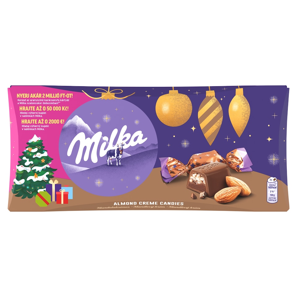 Milka salonky mandlové, mléčná čokoláda, kolekce 255g