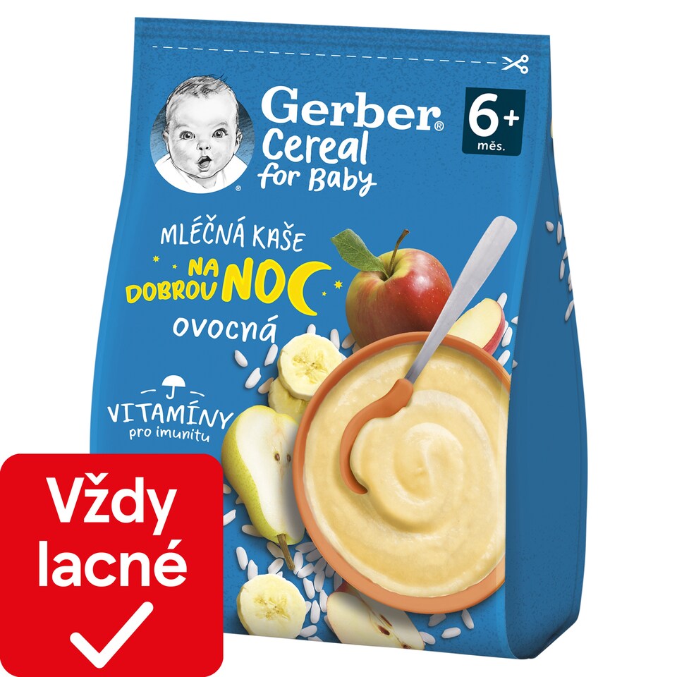 obrázok 1 z GERBER Cereal mliečna kaša ovocná Dobrú noc 230 g