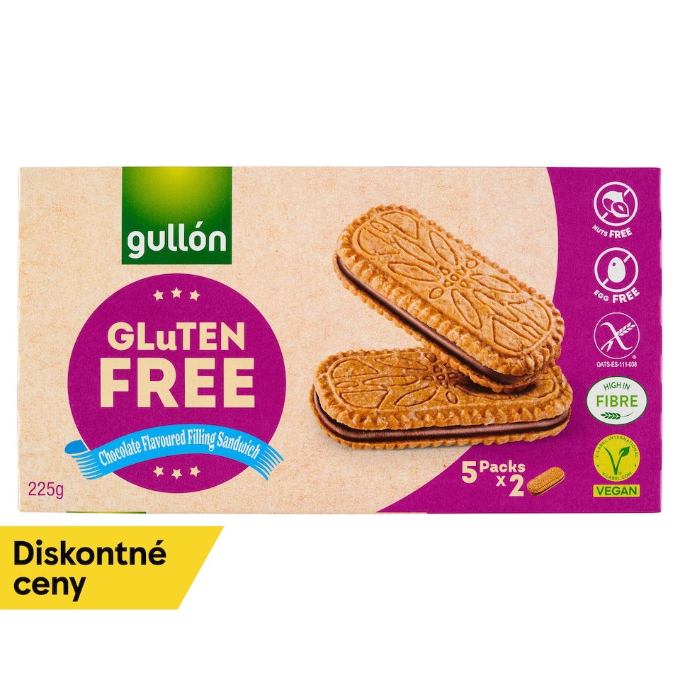 obrázok 1 z Gullón Sušienky plnené krémom s čokoládovou príchuťou 5 x 45 g (225 g)