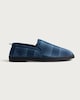 image 1 of F&F Check Print Closed Back Slippers in Navy