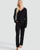 image 2 of F&F CoolEase™ Ribbed Button Up Shirt and Trousers Pyjamas in Black