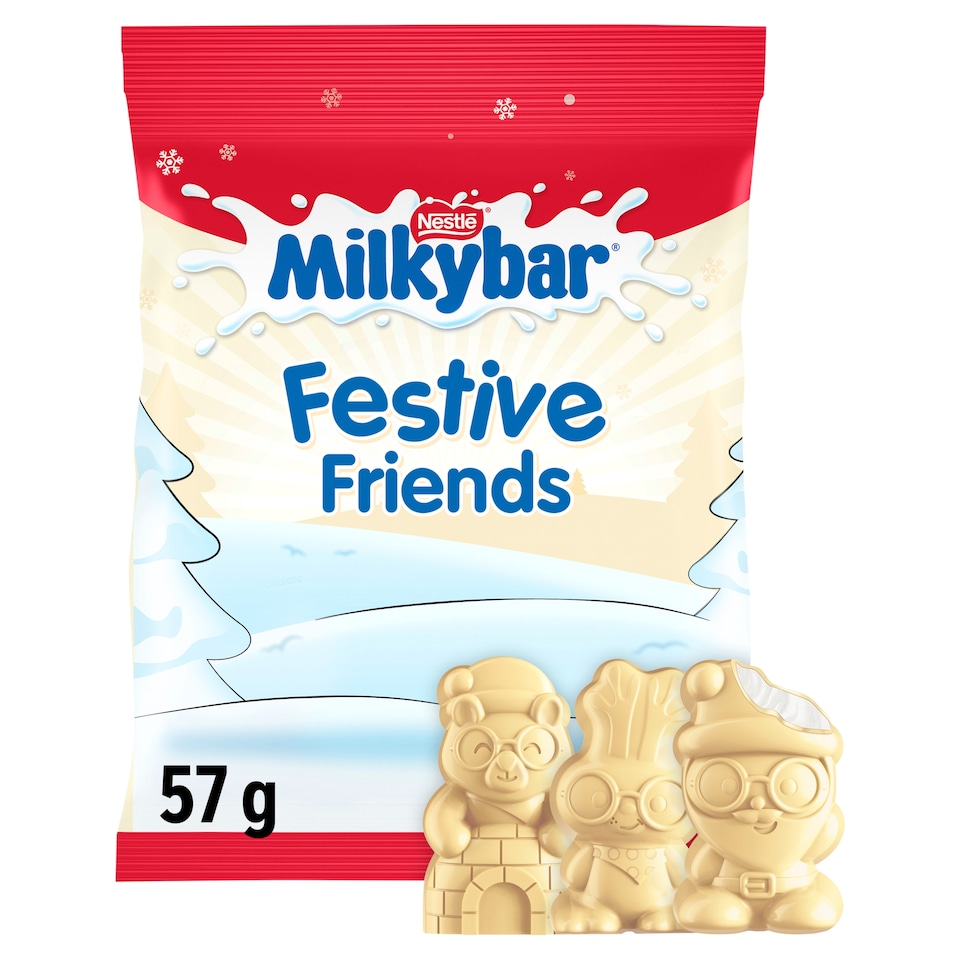 image 1 of Milkybar White Chocolate Festive Friends Bag 57G