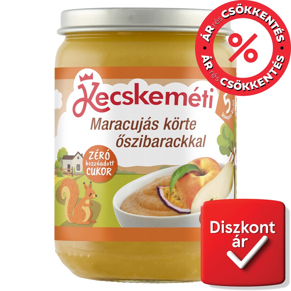 Kecskeméti Passion Fruit Pear with Peach Baby Food 5 Months+ 190 g