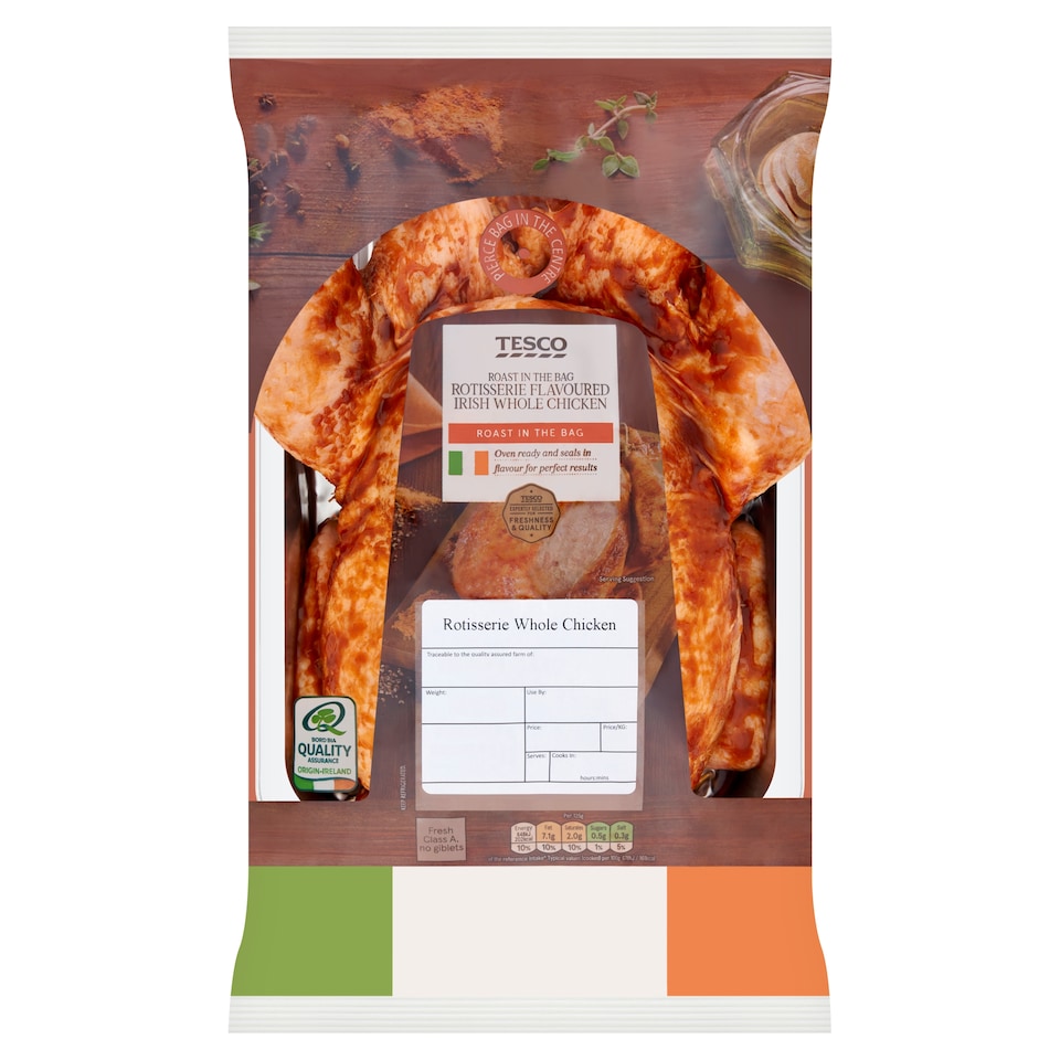 Tesco Cook In Bag Irish Rotisserie Chicken 1.4Kg