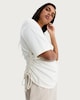 image 1 of F&F Pure Cotton Ruched Side T-Shirt in Cream
